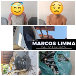 Dois homens foram presos por furtar fios de cobre do prédio do Conselho Tutelar, em Lima Campos