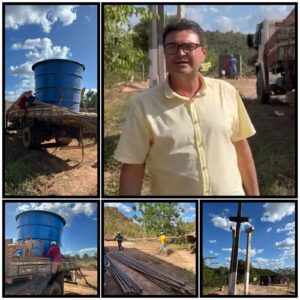 PROGRESSO – Secretário Estevinho faz vistoria na obra de perfuração de poço no povoado Baixão do Abílio, em Lima Campos