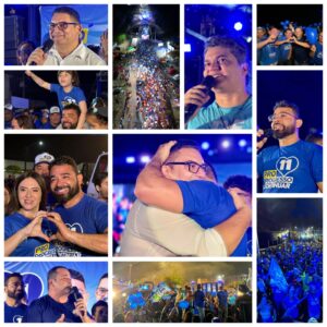 DR. JUNIOR E PROF. JHONADSON Mostram mais força politica e realizam mega arrastão e um grande comício em Peritoró