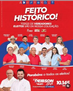 FEITO HISTÓRICO! Em Trizidela do Vale todos os vereadores ELEITOS são da Coligação do prefeito Deibson Balé