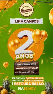 16/11 Acontecerá o aniversário de 2 anos do Hortifruti Saturnino, em Lima Campos