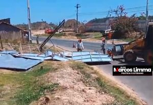 Peritoró: DNIT retira placas, outdoors… irregulares as margens da BR-135, em Independência