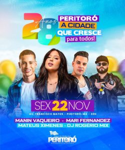 É hoje!!! Peritoró Comemora 28 Anos com Festa Inesquecível e Grandes Atrações