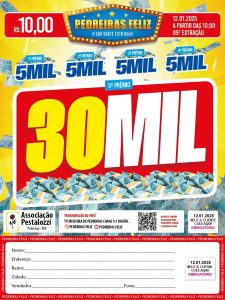 Nesse domingo 12/1, o PEDREIRAS FELIZ vai sortear 50 MIL REAIS em dinheiro!