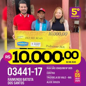 Morador de Peritoró ganha 10 MIL REAIS na 4ª extração do PEDREIRAS FELIZ!
