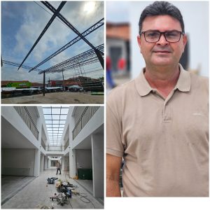 Lima Campos: Secretário (Estevinho) realiza vistoria na obra da reforma do Mercado Municipal