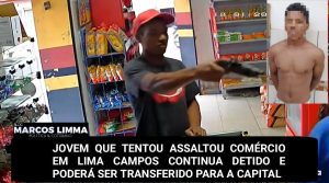 Jovem que assaltou comércio em Lima Campos continua detido e poderá ser transferido para São Luis