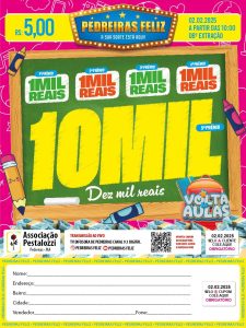 Compre já a sua cartela do Pedreiras Feliz e concorra a R$ 14 Mil Reais