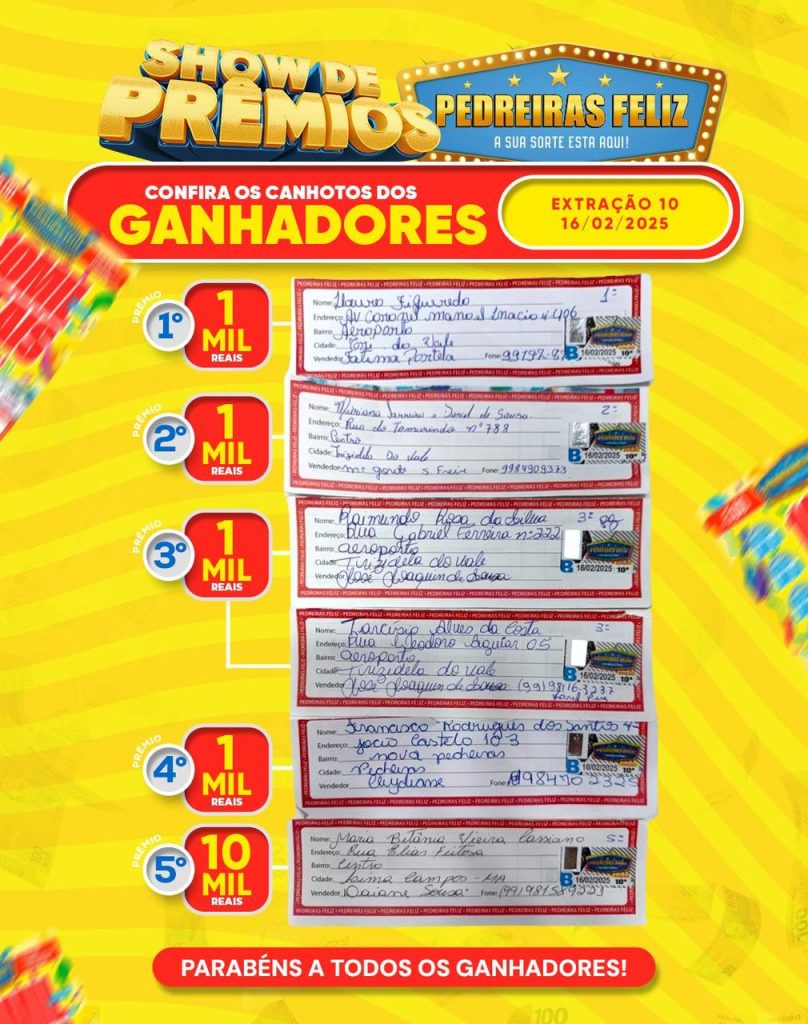 Uma lima-campense ganha 10 MIL REAIS no PEDREIRAS FELIZ