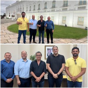 Jailson Fausto e vereadores se reúnem com Orleans Brandão no Palácio dos Leões, em São Luis
