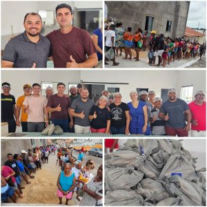 Com apoio do dep. federal Pedro Lucas, o vereador Laelson e o empresário Estevinho, realizam distribuição de 2,5 toneladas de peixes em Lima Campos