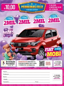 11/5 – O PEDREIRAS FELIZ VAI SORTEAR R$ 8 MIL EM DINHEIRO + UM FIAT MOBI 0KM!