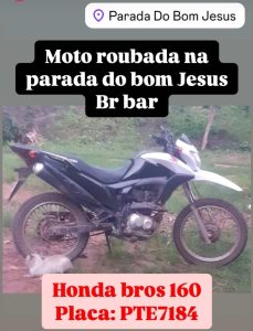 Motocicleta é furtada no povoado Bom Jesus, zona rural de Lima Campos