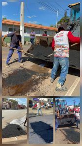 Operação tapa-buracos é iniciada em Pedreiras para melhorar a camada asfáltica das vias.