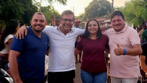 Vereadora Patrícia recebe prefeito e colegas vereadores em jogo do Campeonato Junino de Futebol no povoado Nova Salvação