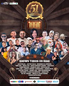 Está chegando a hora! Confira as atrações e a programação completa da ExpoCodó 2025