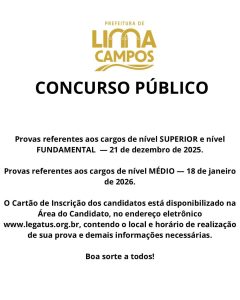 Concurso Publico de Lima Campos – As provas de nível médio serão realizadas em janeiro