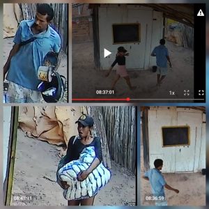Câmera de segurança flagra dupla suspeita de furtar pertences em residência na BR-135, em Capinzal do Norte