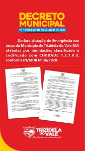 Prefeitura de Trizidela do Vale decreta Situação de Emergência após cheia do Rio Mearim
