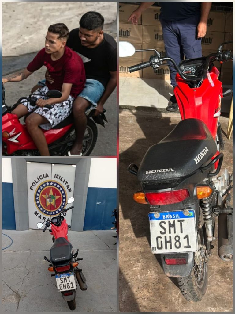 Moto roubada em Pedreiras é recuperada pela PM em Lima Campos