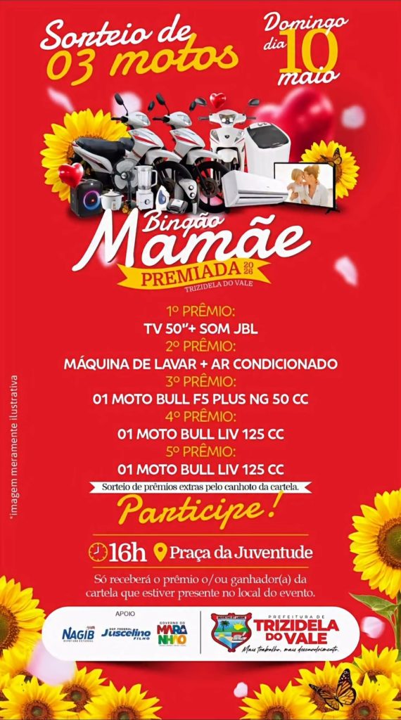Trizidela do Vale realiza “Bingão Mamãe Premiada 2026” com motos e diversos prêmios